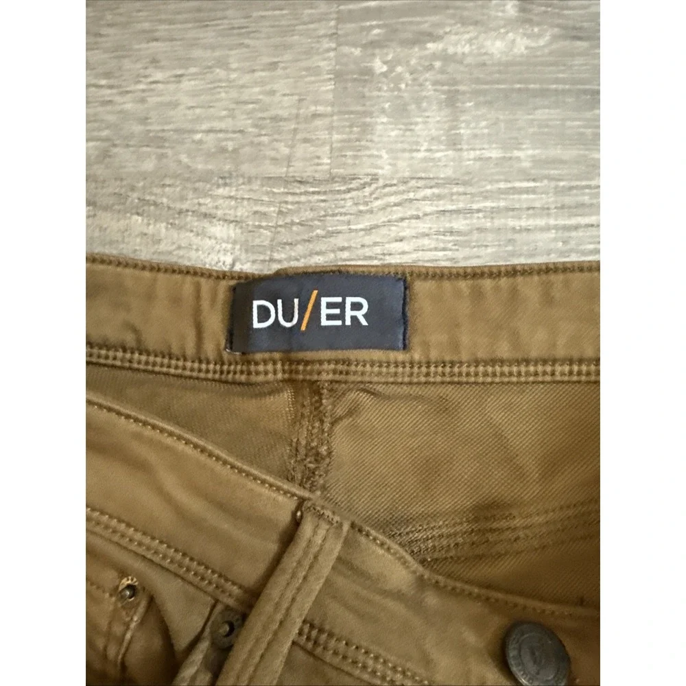 Duer DU/ER Mens Pants 34 X 32  Brown Relaxed Taper Jeans Five-Pocket Stretch